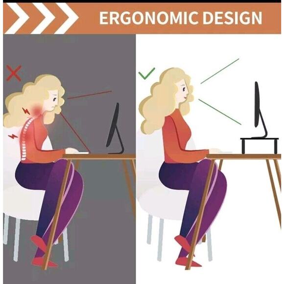 2 Pack Computer Monitor Stand Riser with Height Adjustable Multi Media Desktop - Picture 6 of 6